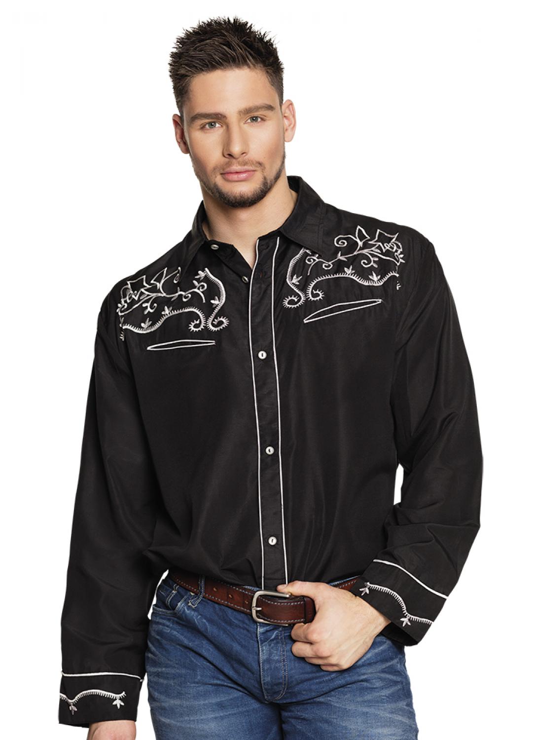Chemise western cowboy noire taille L/XL