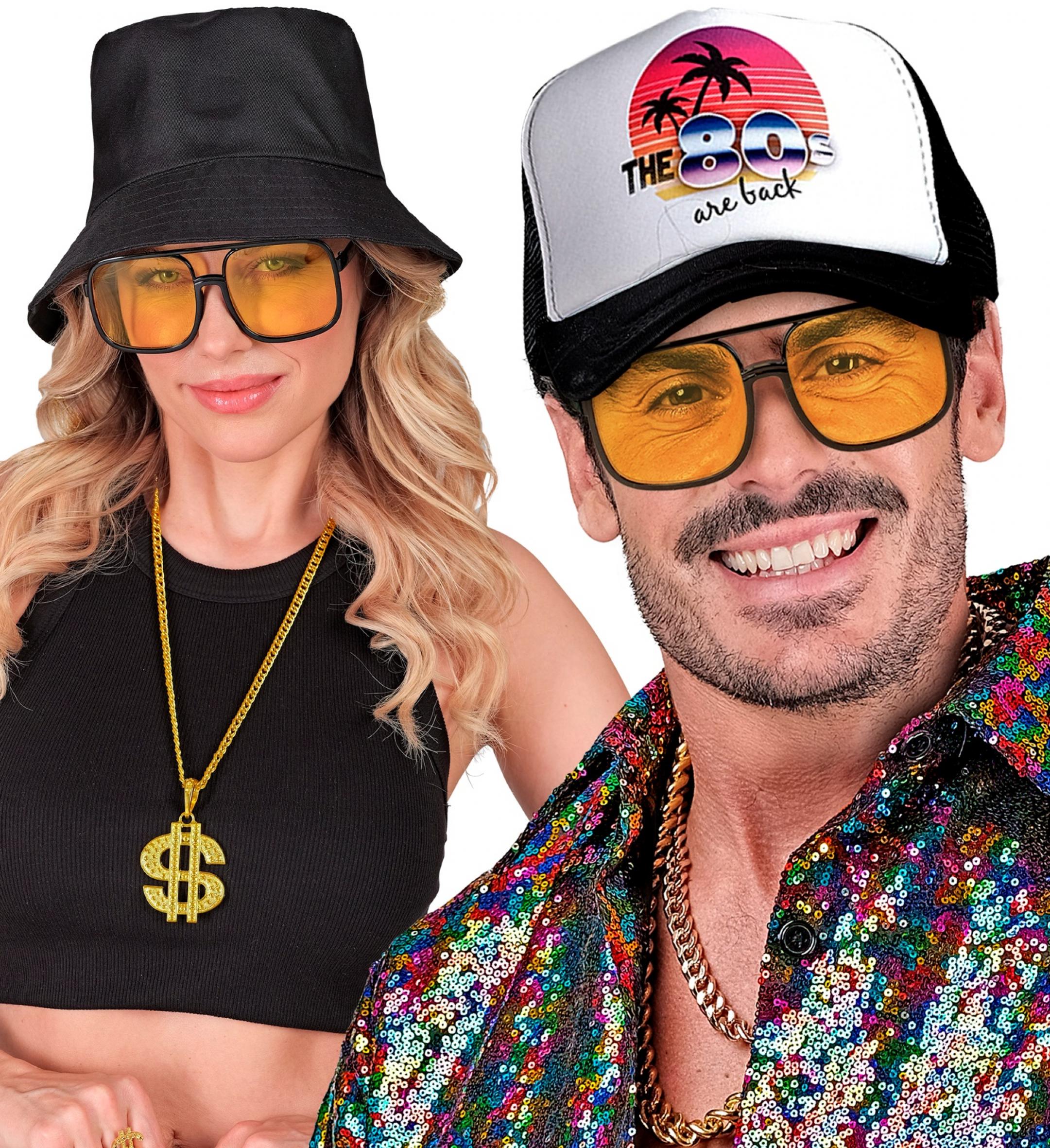 Lunettes hip-hop jaunes grands verres (N67)