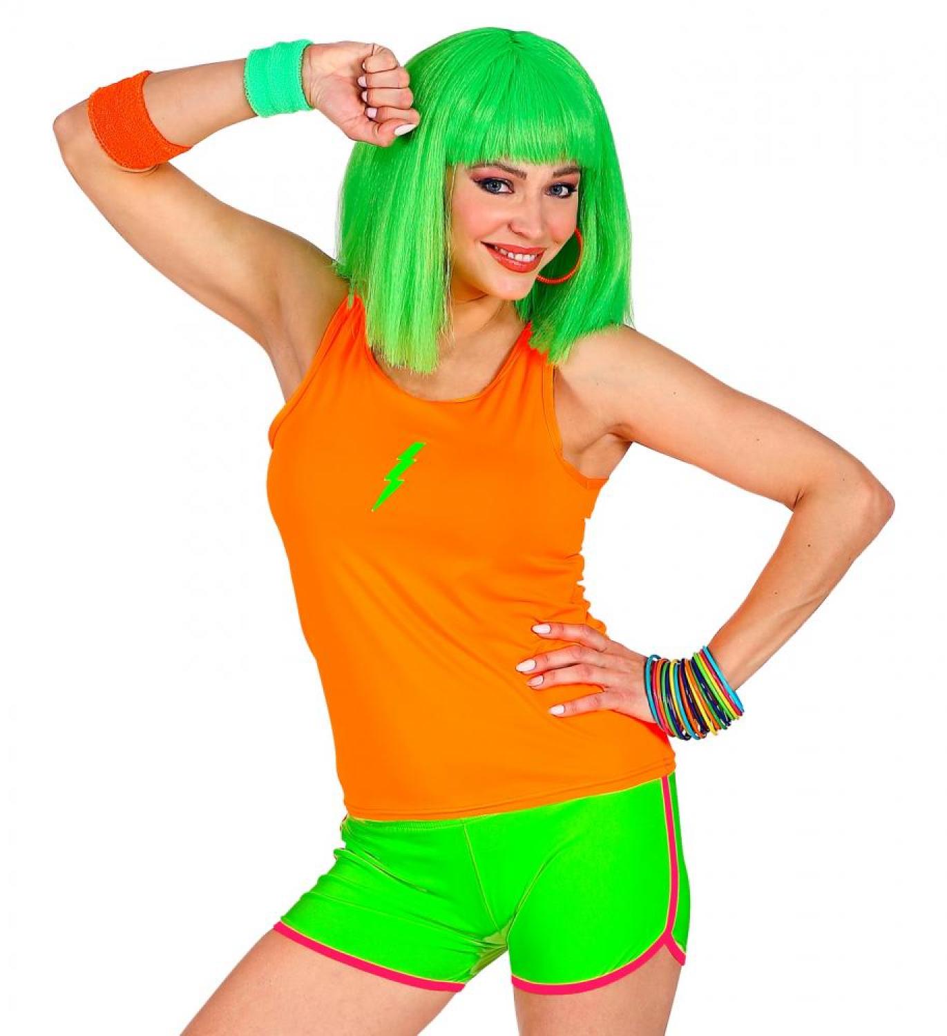 Short vert à liseré rose années 80