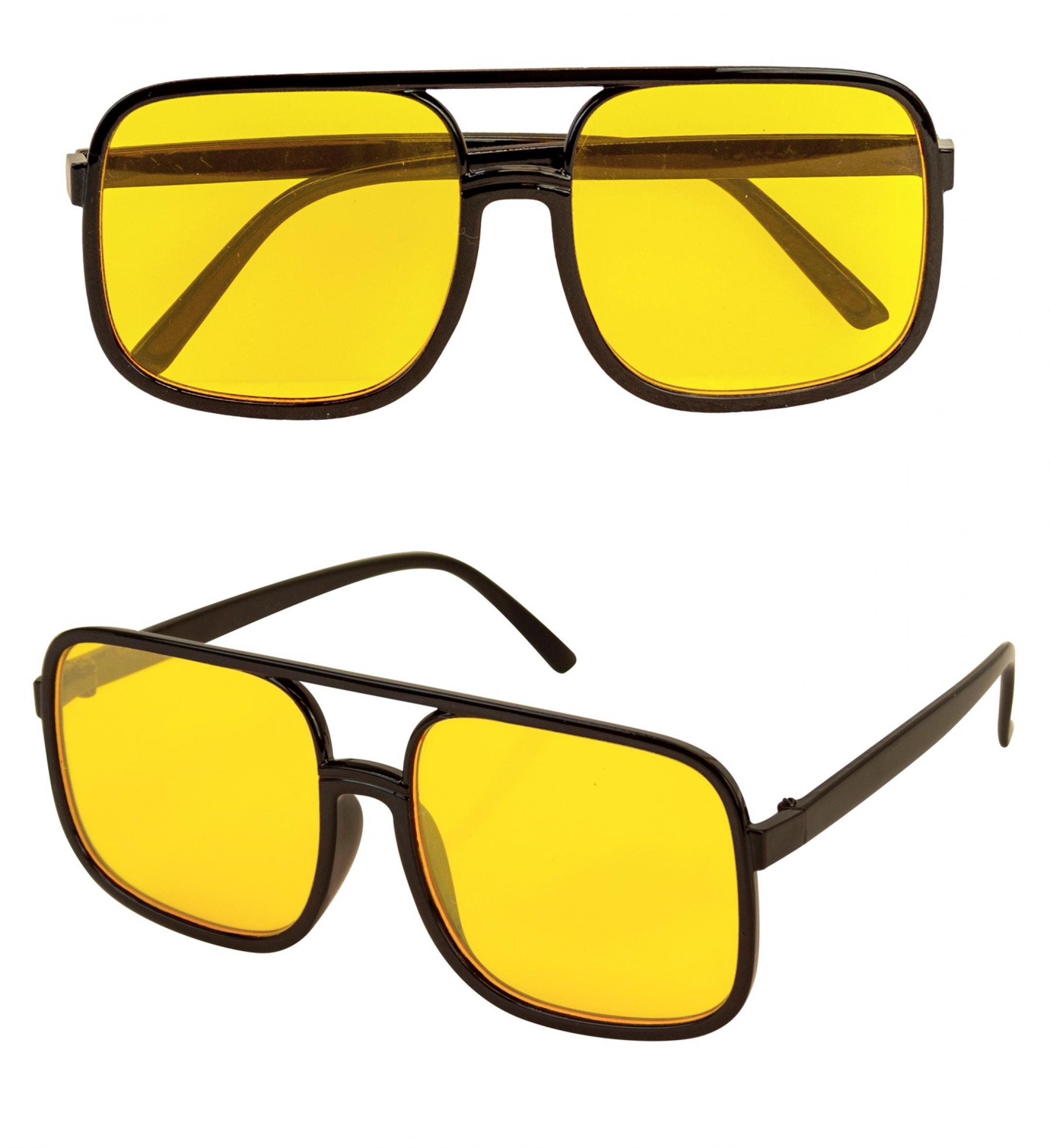 Lunettes hip-hop jaunes grands verres (N67)