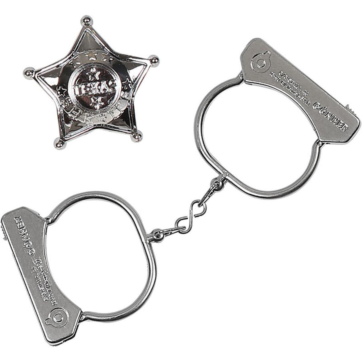 Menottes western en métal réalistes étoile sheriff enfant