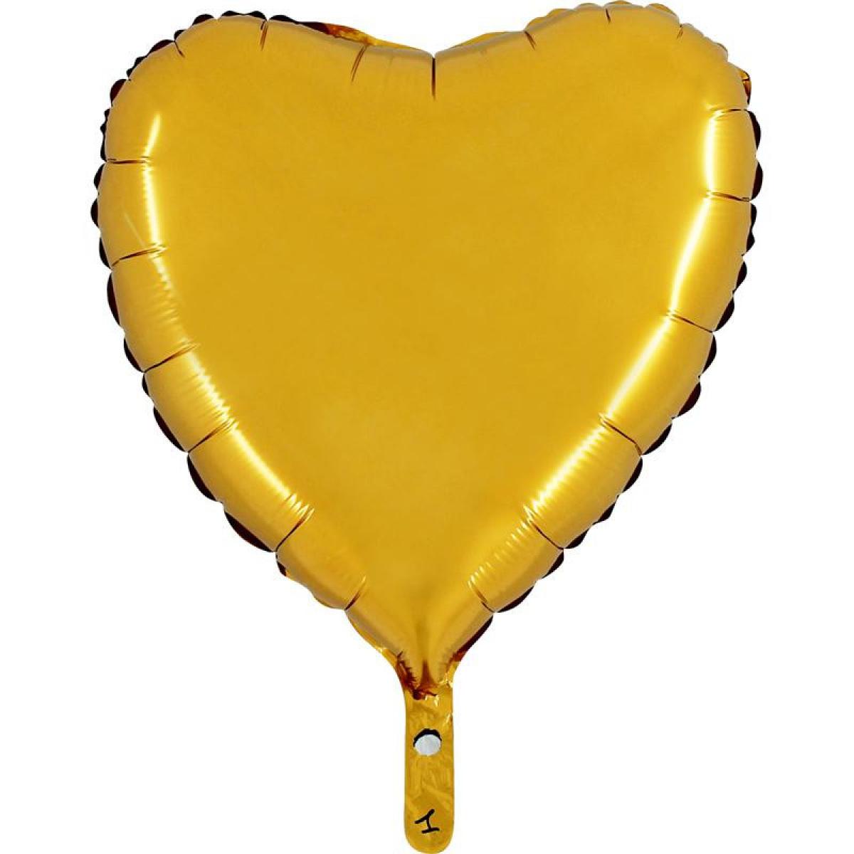 Ballon mylar métallisé coeur couleur or