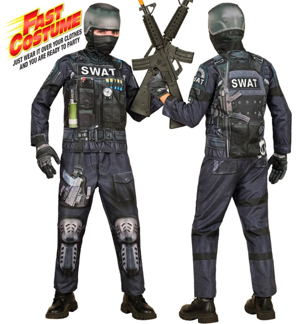 Déguisement effet réaliste policier SWAT imprimé Fast Costume Taille 8/10 ans
