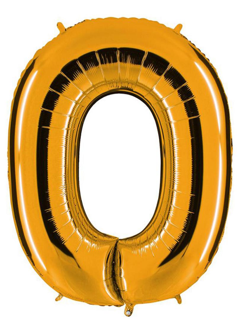 Ballon or chiffre 0 en mylar 86 cm