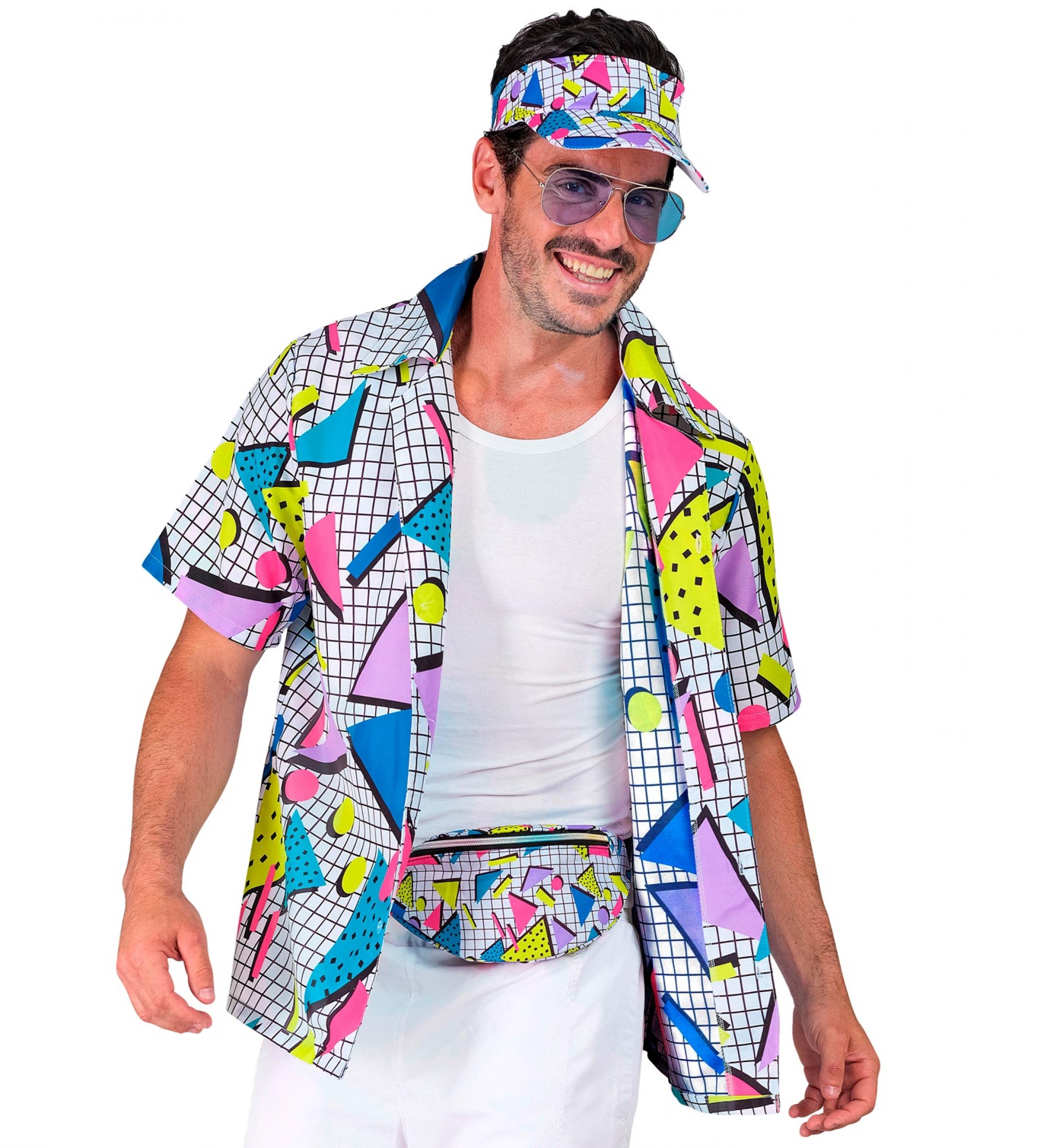 Chemise années 80 funk fashion géométrique taille S/M