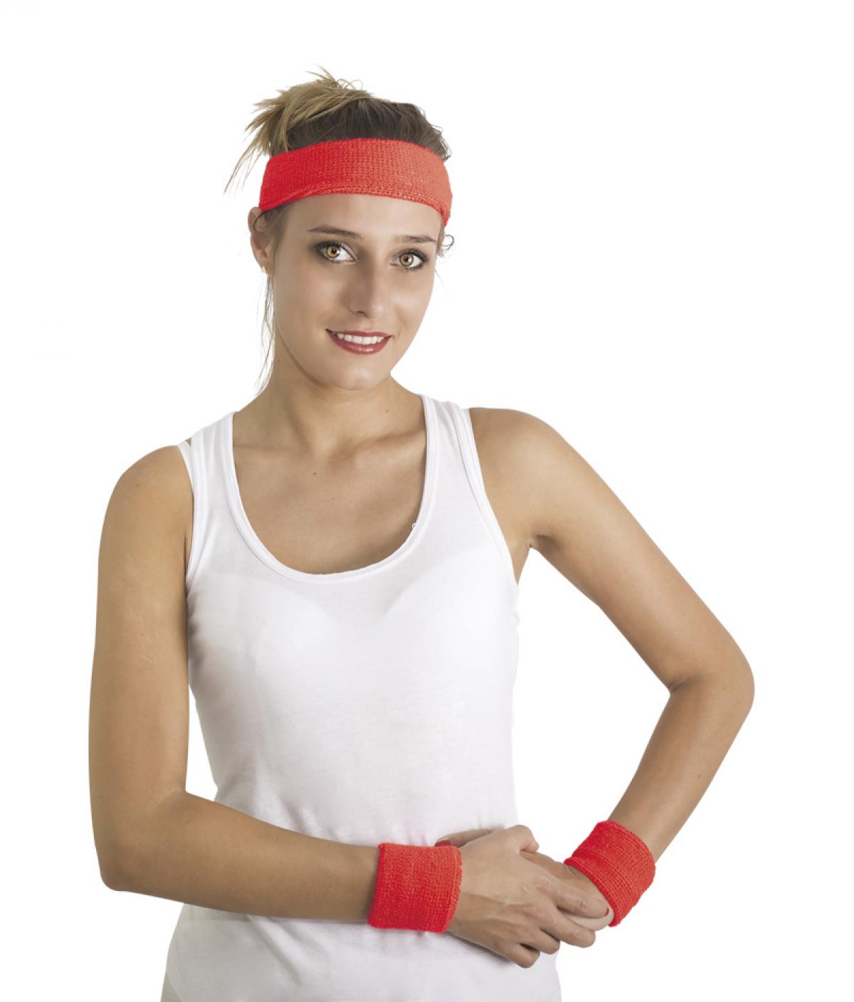 Bandeau et bracelets rouge