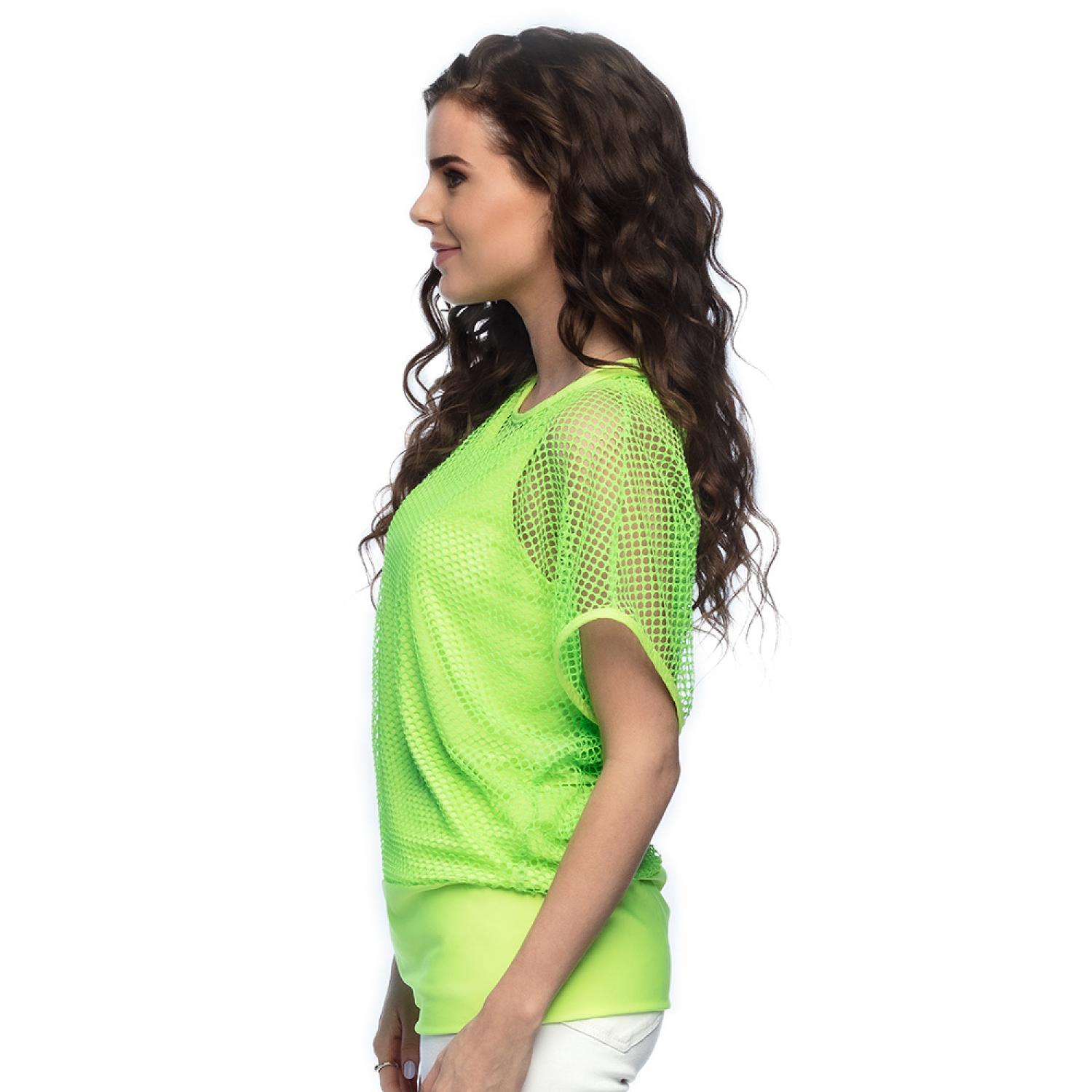 Débardeur top vert fluo avec t-shirt résille