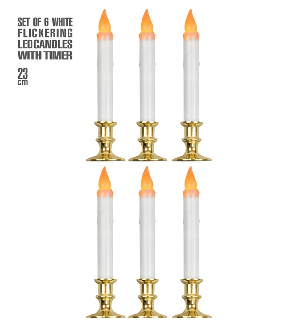 Set de 6 bougies LED 23 cm