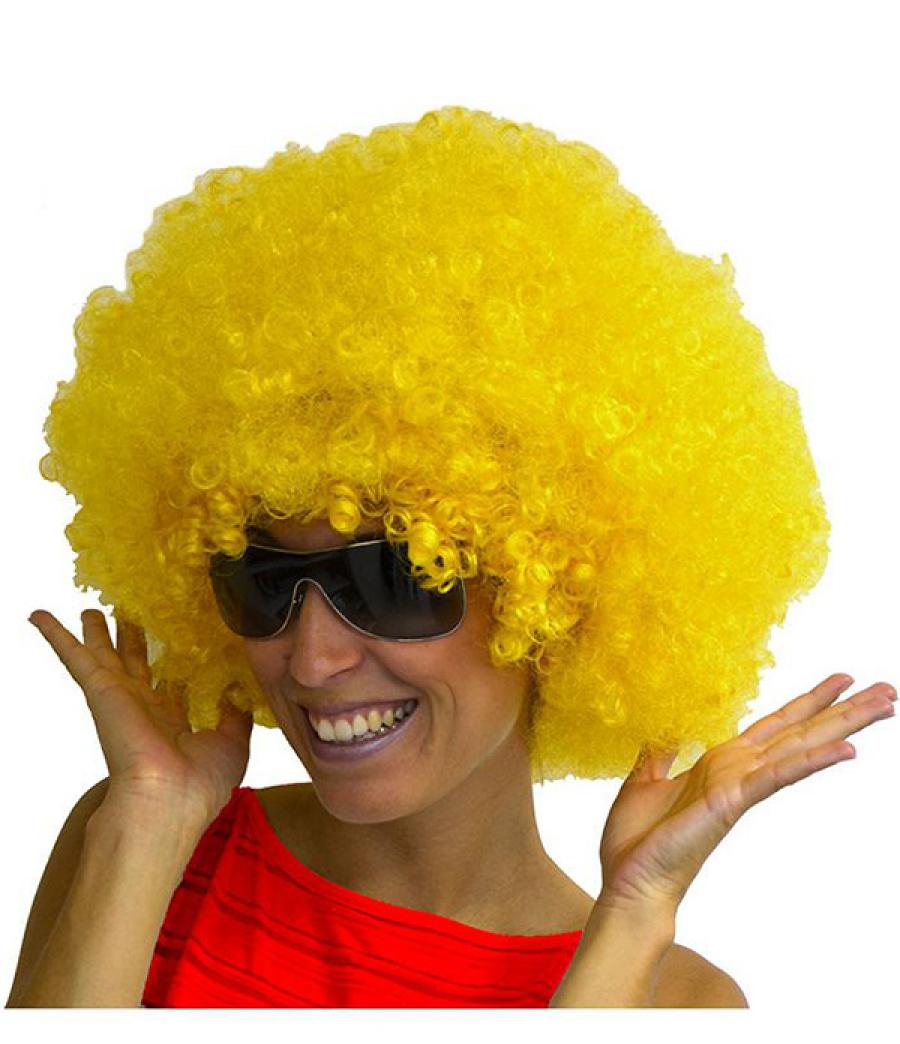 Perruque afro jaune