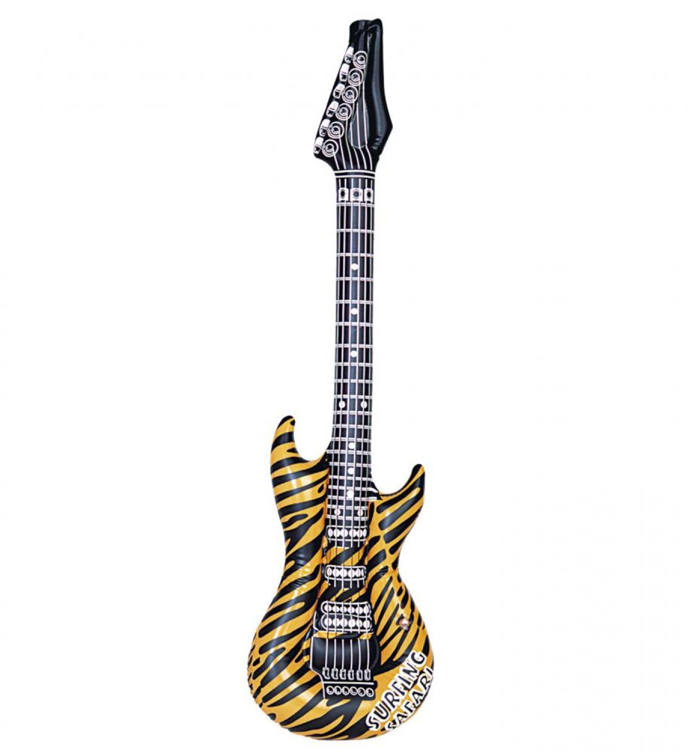 Guitare électrique gonflable orange zébrée
