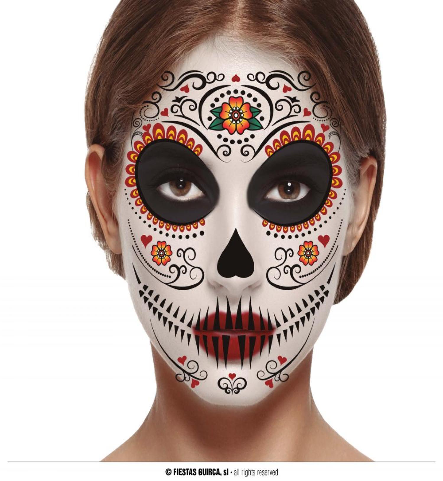 Planche tatouage visage Dia de Los Muertos