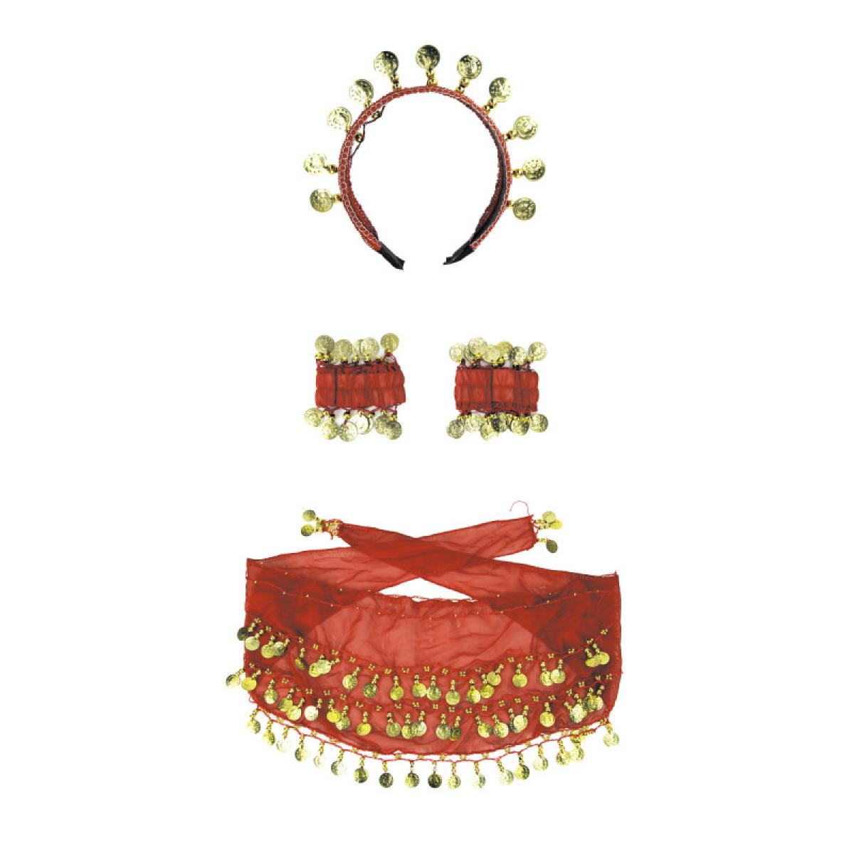 Set danseuse orientale rouge et or