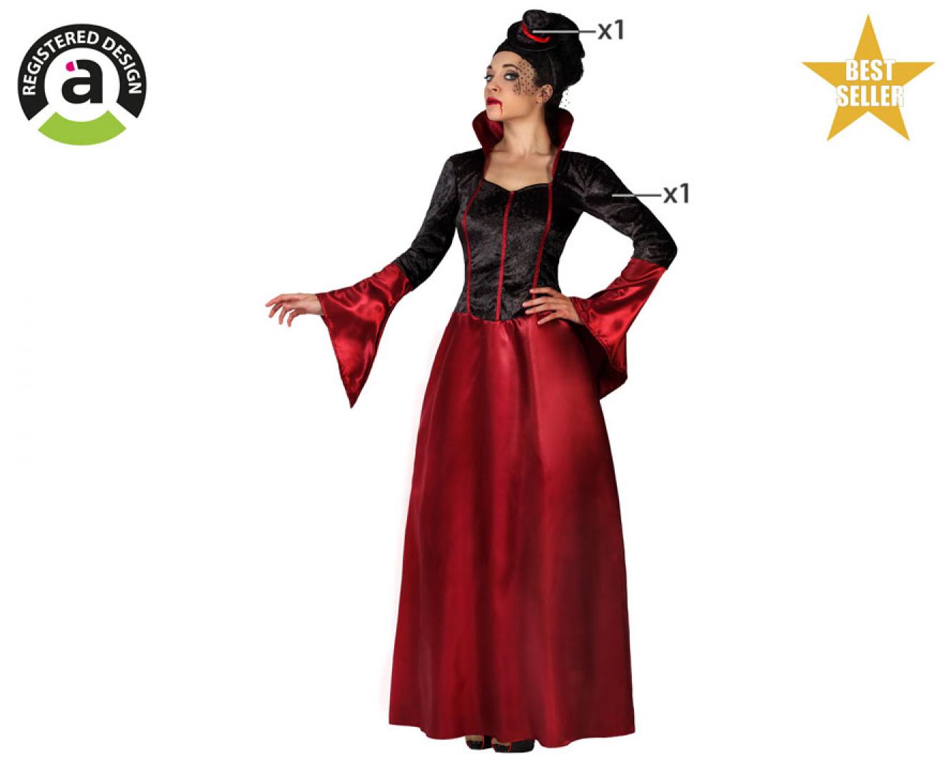 Vampiresse rouge satin et velours taille XL