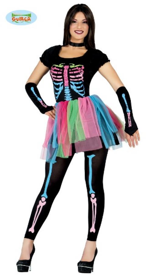 Squelette femme tutu couleur