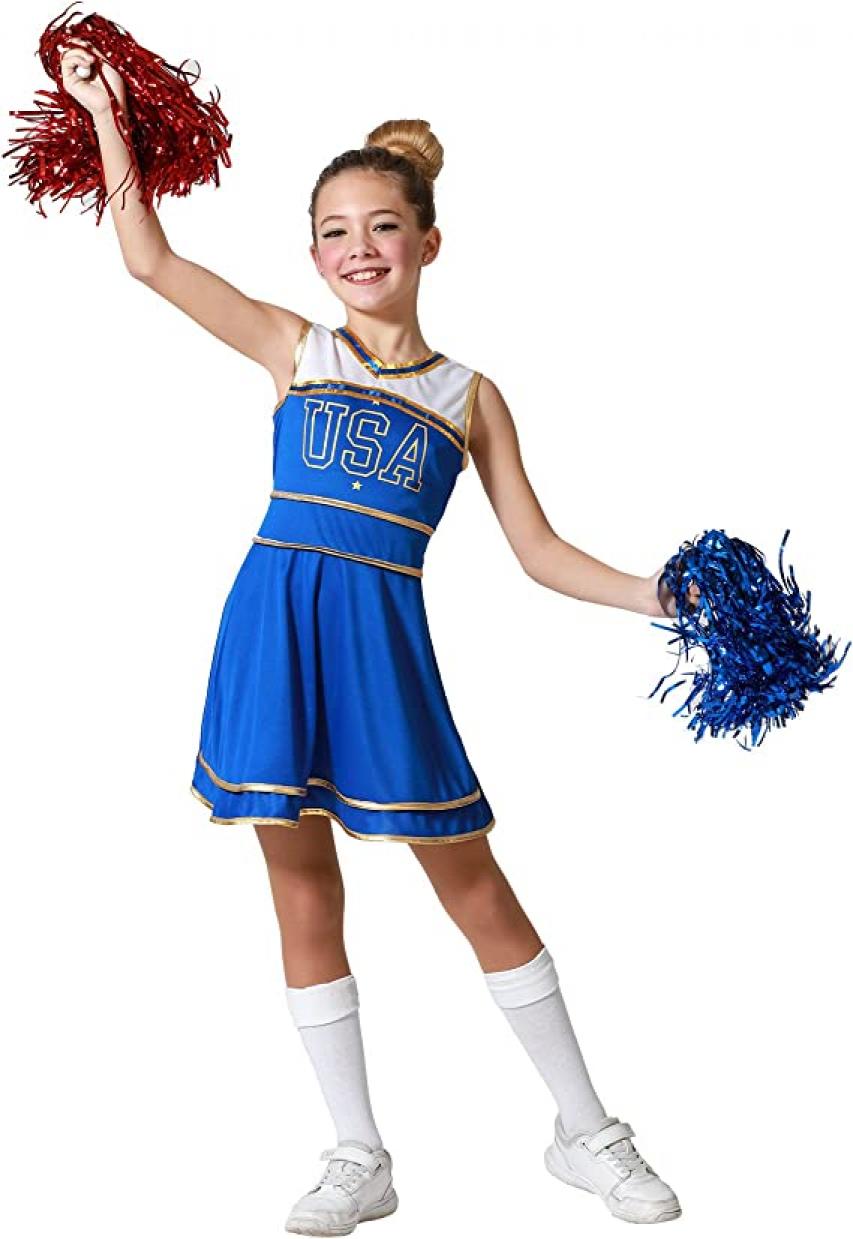 Cheerleader enfant bleue taille 10/12 ans