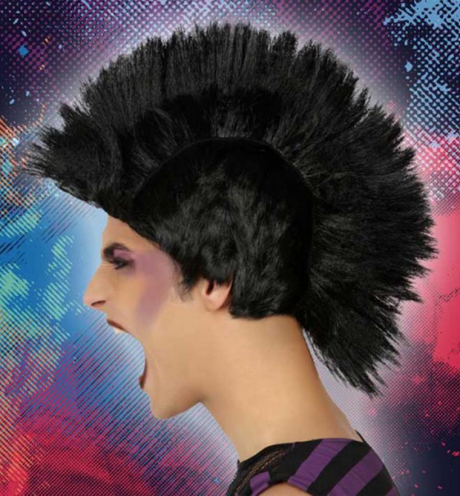 Perruque punk noire