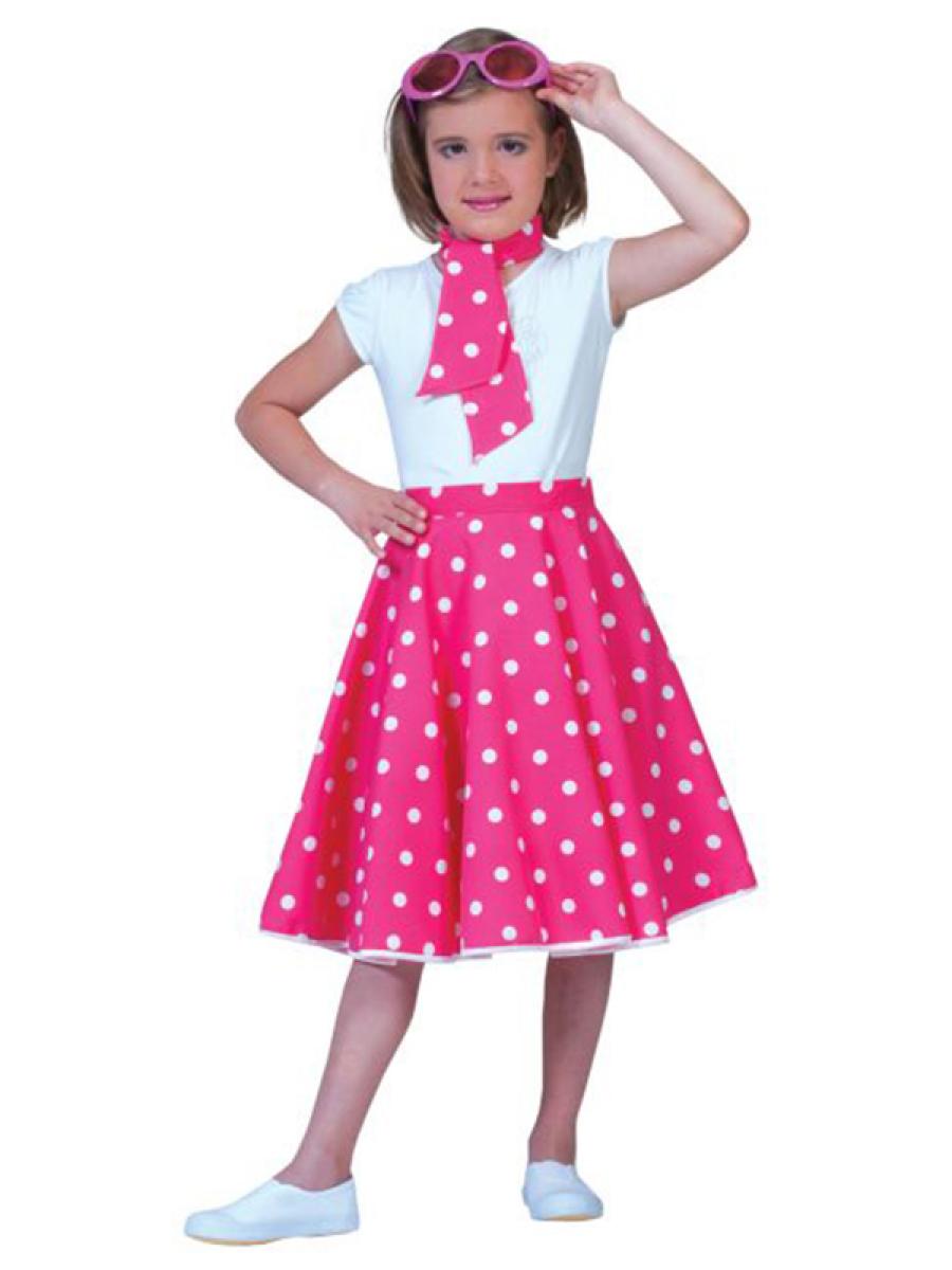 Jupe rock'n roll rose enfant