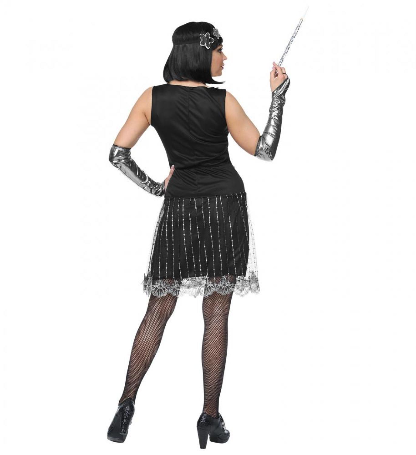 Robe Charleston noire holographique taille XL