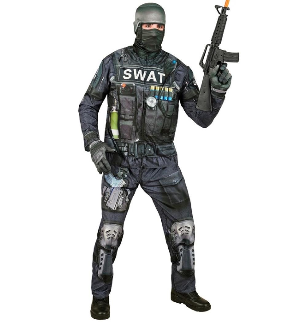 Déguisement effet réaliste policier SWAT imprimé Fast Costume intégral taille L