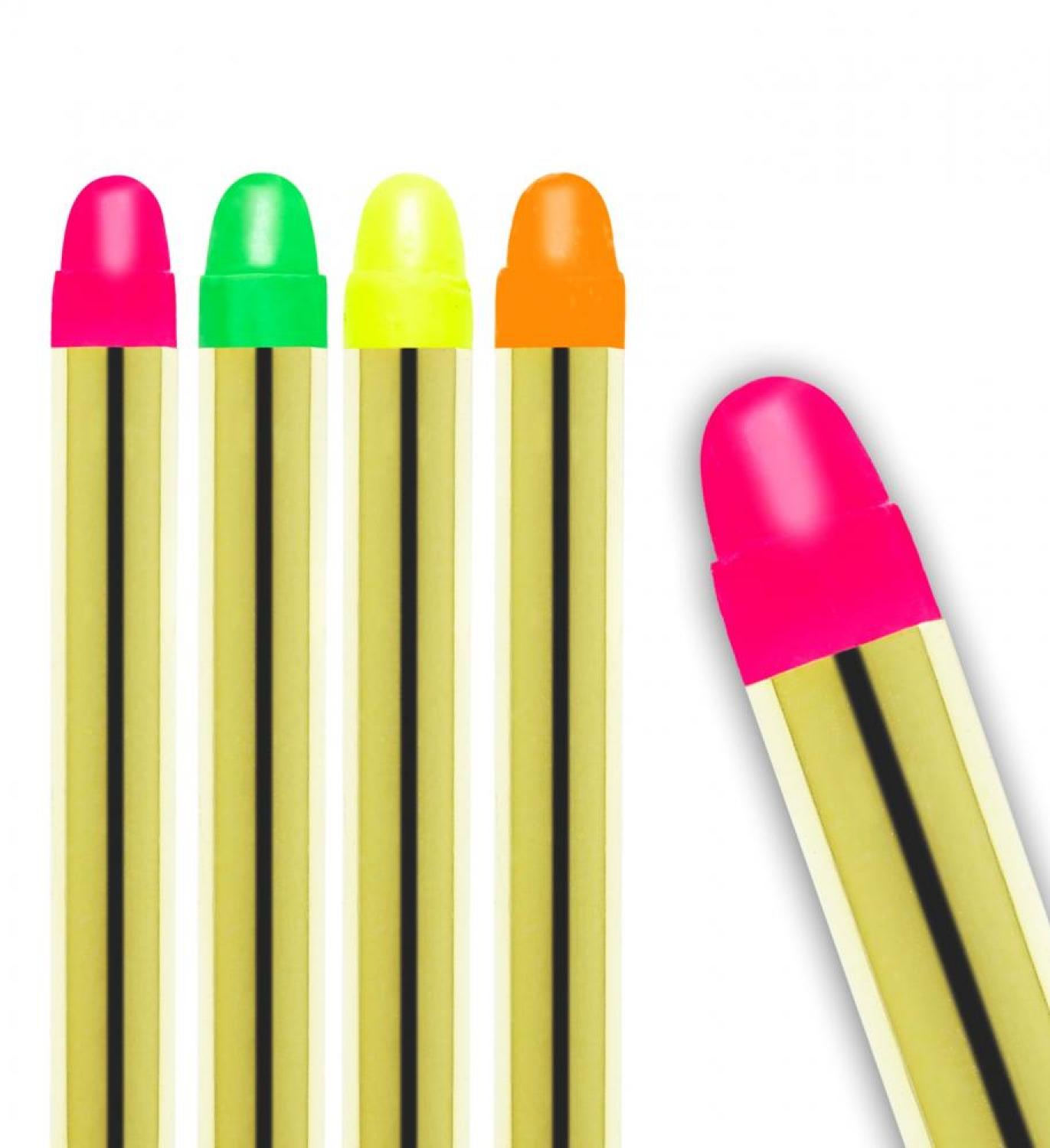 5 crayons gras fluo effet UV