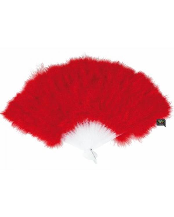 Eventail plume rouge 25cm