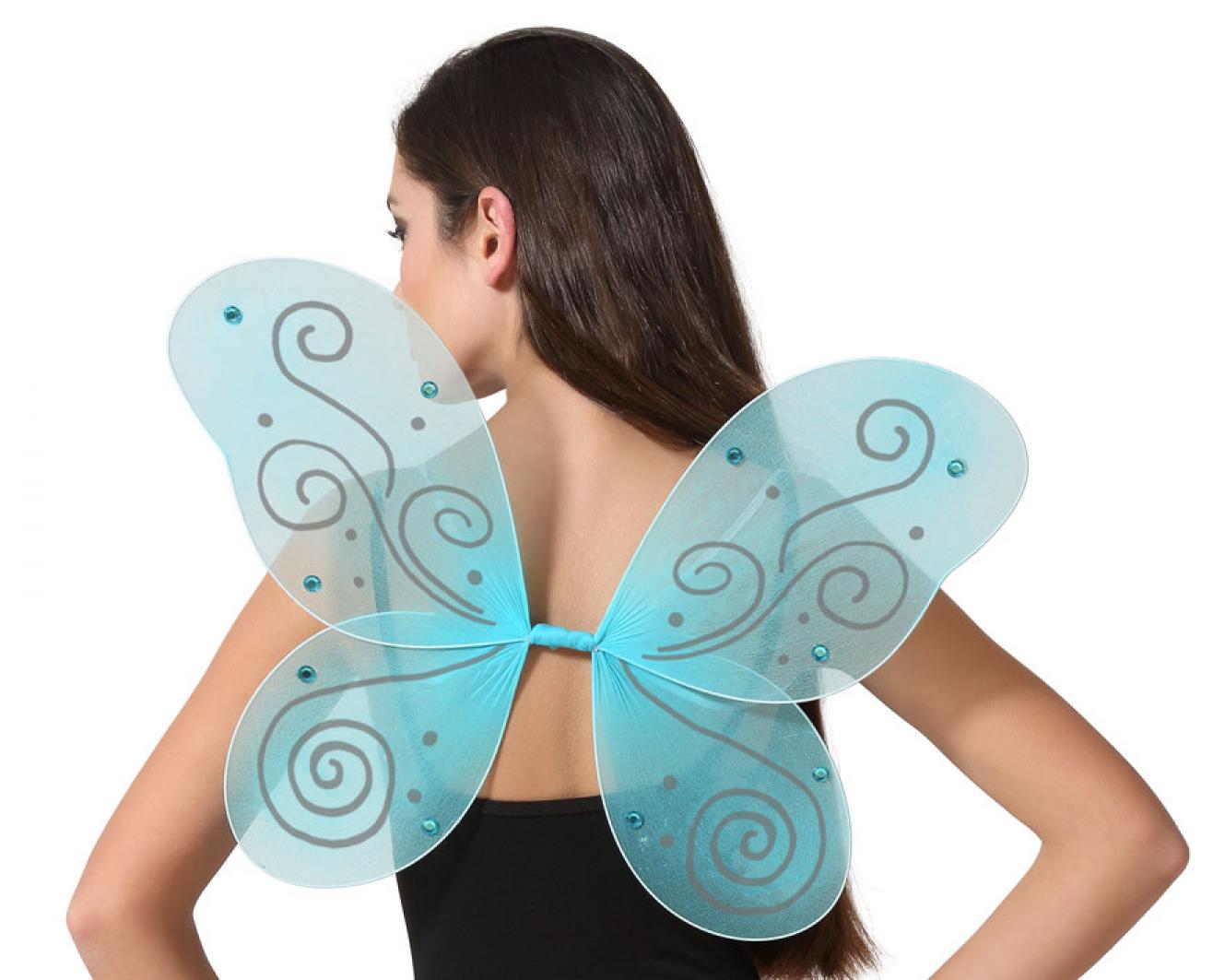 Ailes de papillon / fée bleu 48x37cm