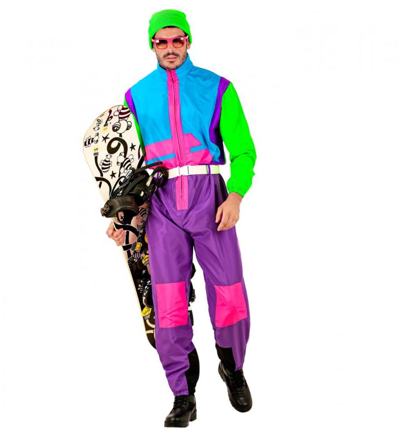 Combinaison de ski années 80 fluo taille M