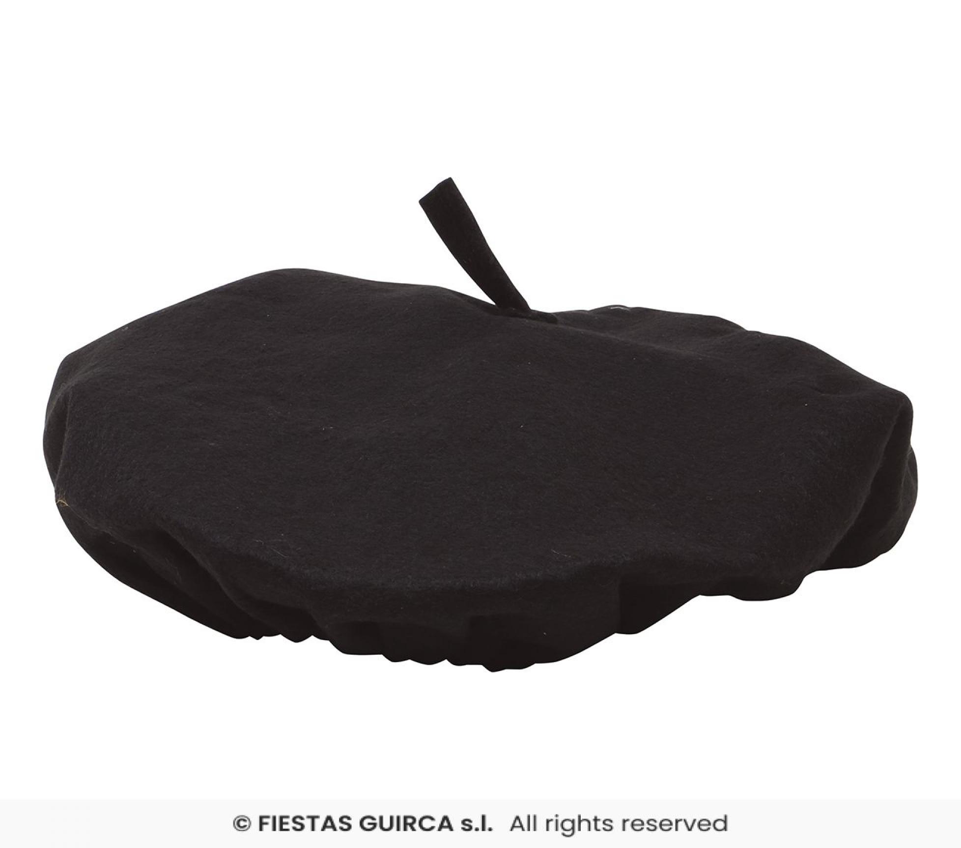 Beret noir feutrine adulte