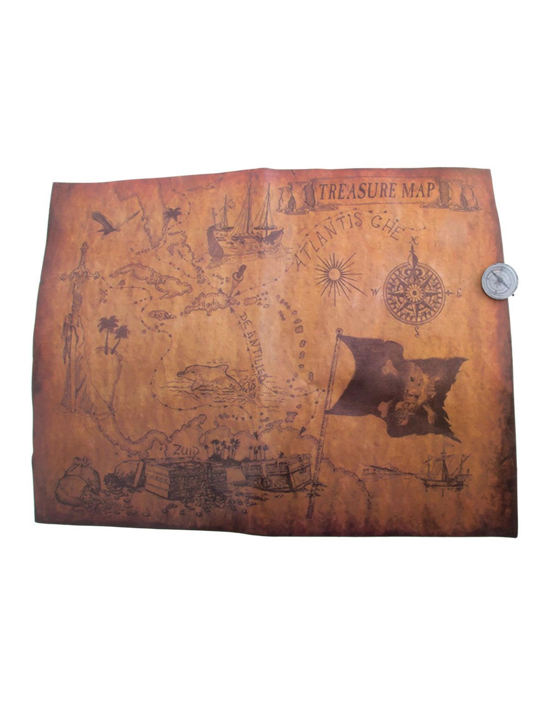 Carte au trésor de pirate + boussole