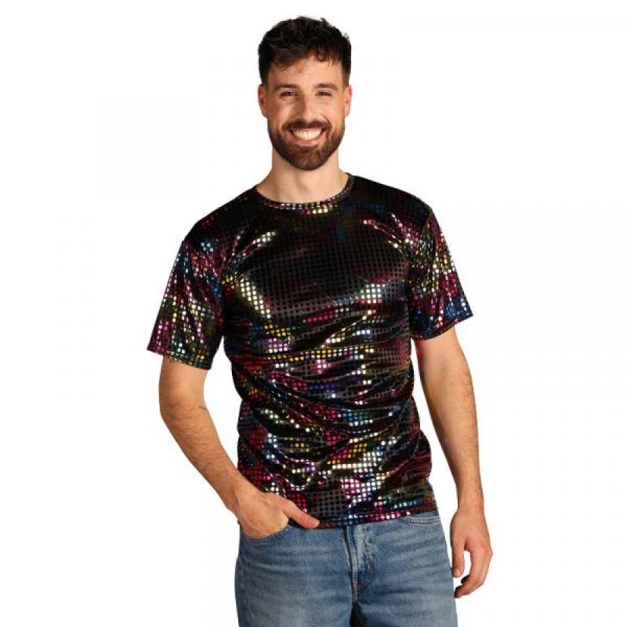 Tee-shirt disco multicolore homme taille XL