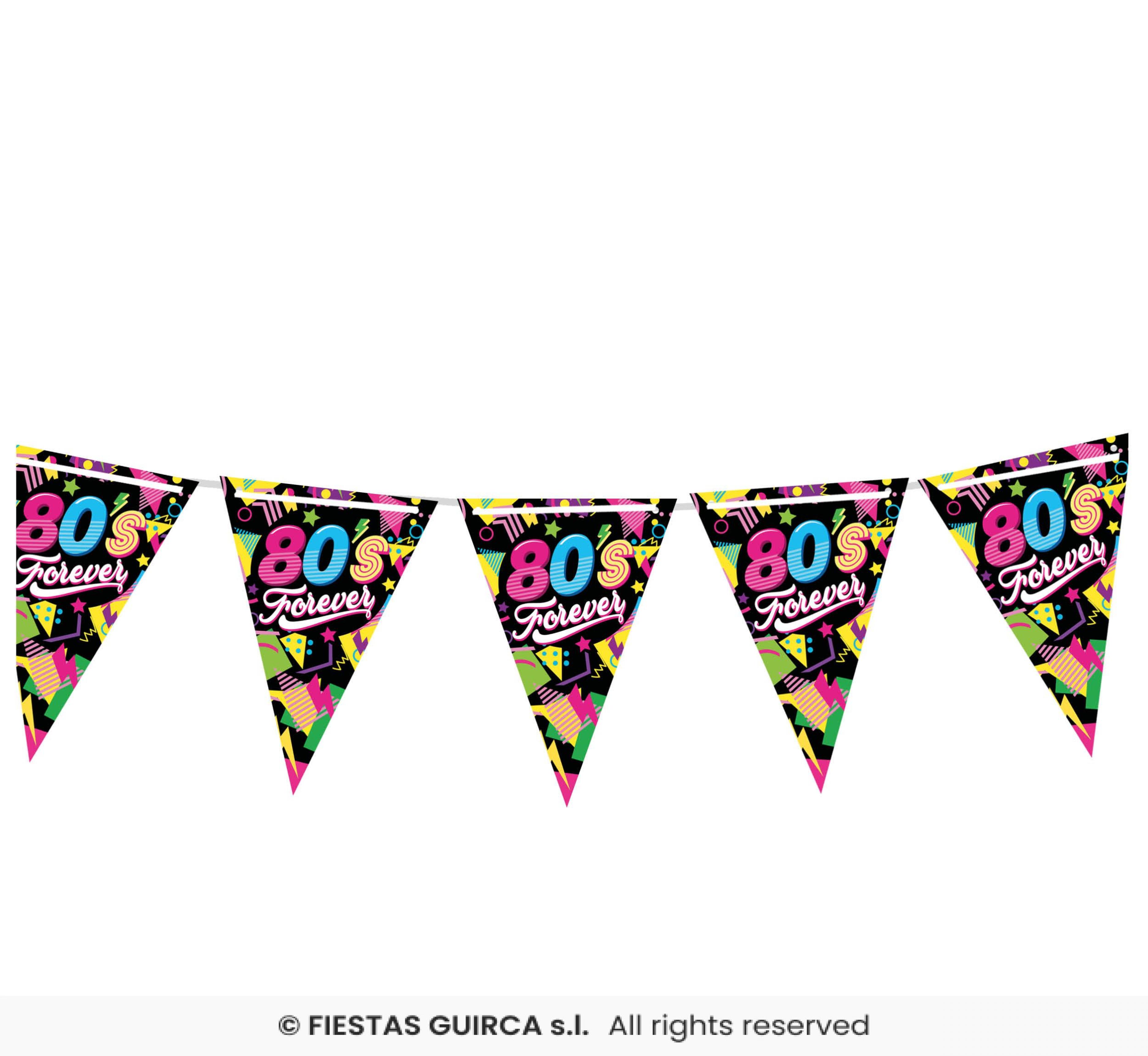 Guirlande fanions 3m années 80 Forever