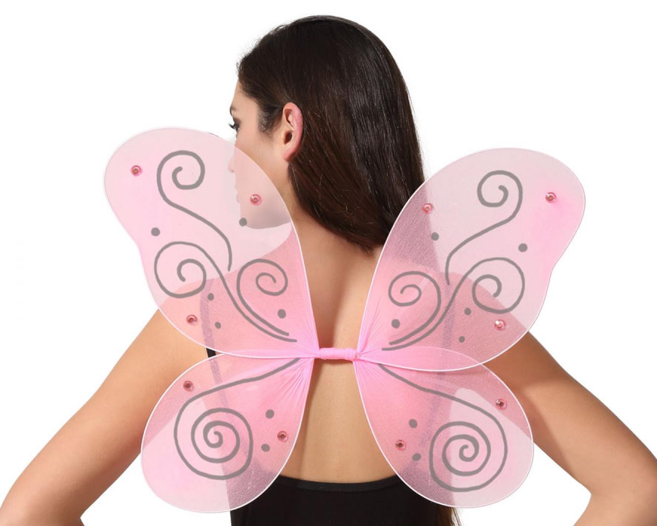 Ailes de papillon / fée rose 48x37cm