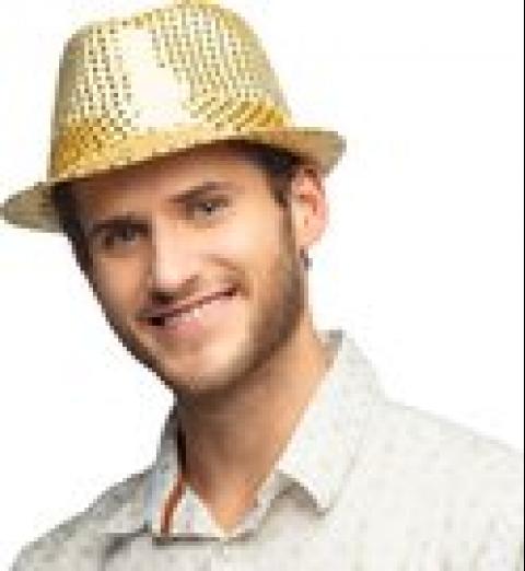 Chapeau borsalino à sequins or