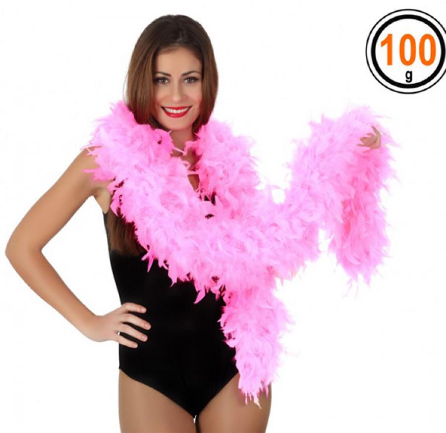 Boa en plumes rose 100 grammes