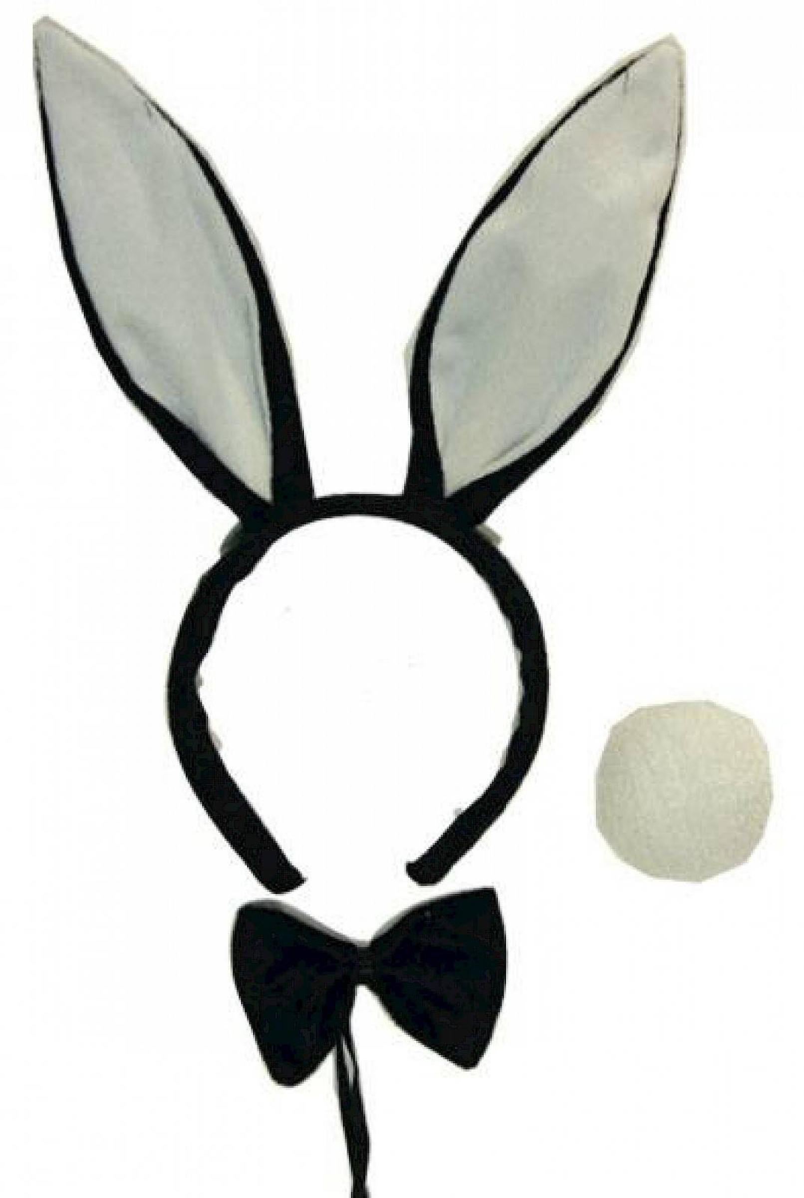 Serre tête lapin noir avec noeud papillon