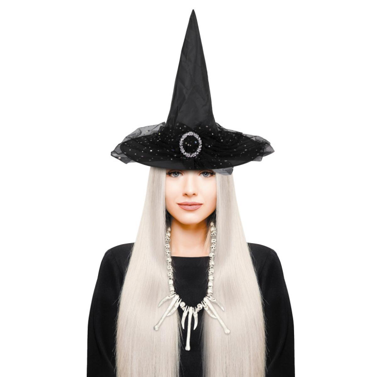 Chapeau de sorcière adulte tulle et broche