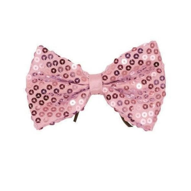 Noeud papillon à sequin rose