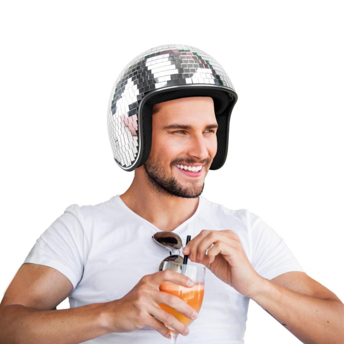 Casque disco boule à facettes avec visière