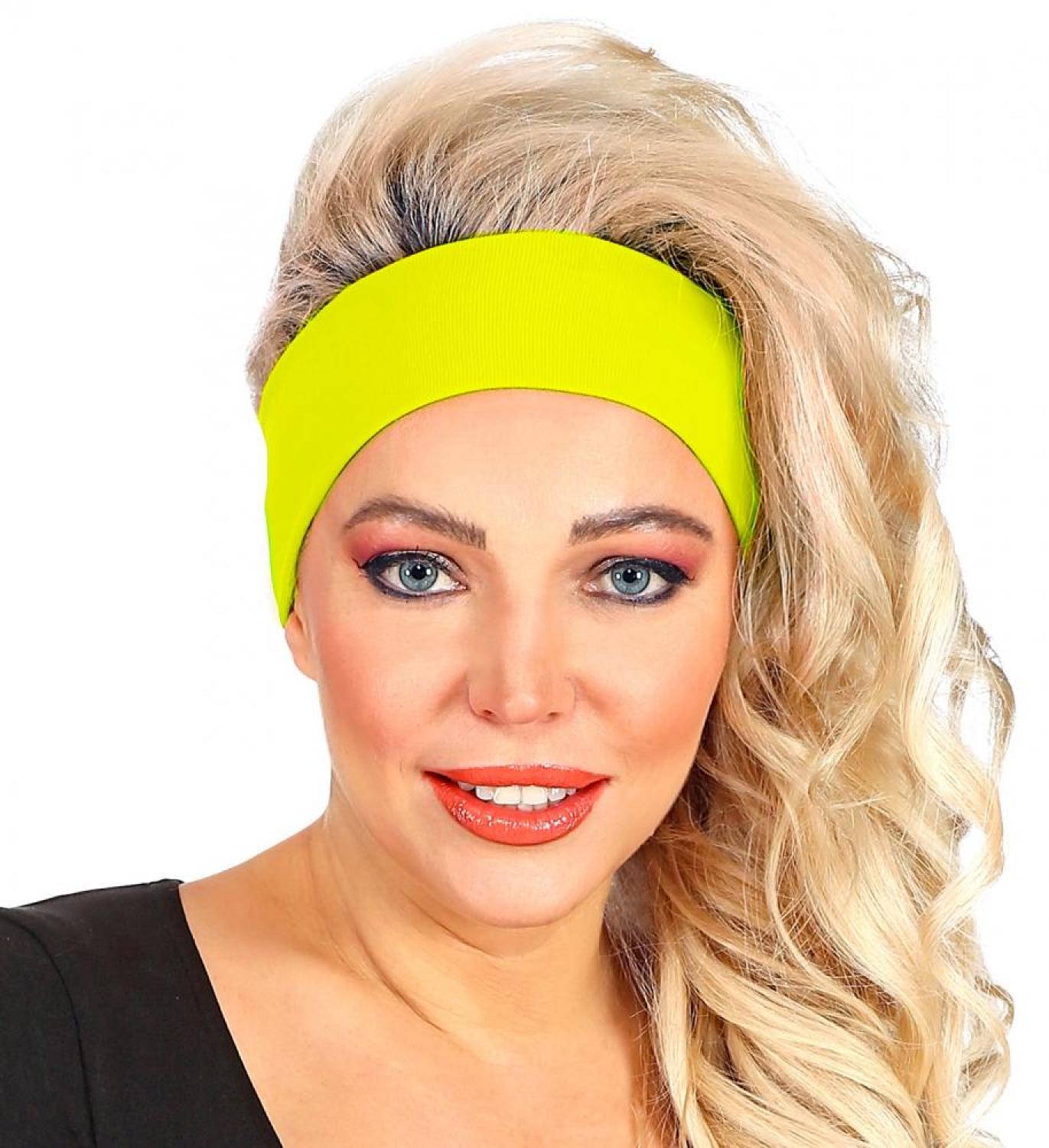 Bandeau élastique fluo pour cheveux jaune