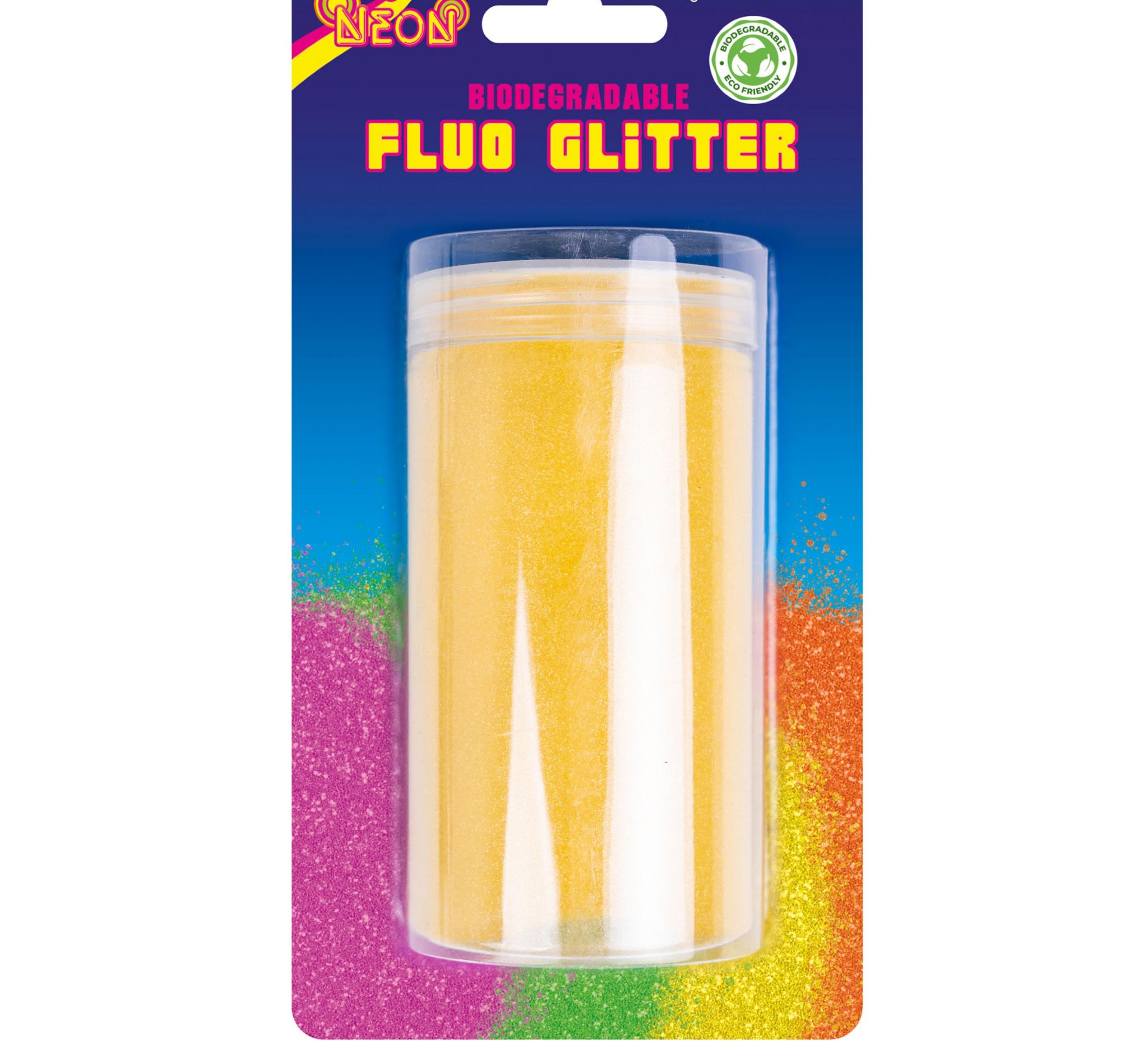 Pot de paillettes sèches biodégradables 200gr jaune fluo