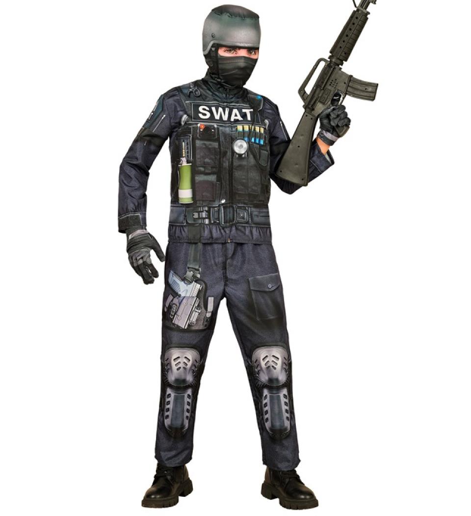 Déguisement effet réaliste policier SWAT imprimé Fast Costume Taille 8/10 ans