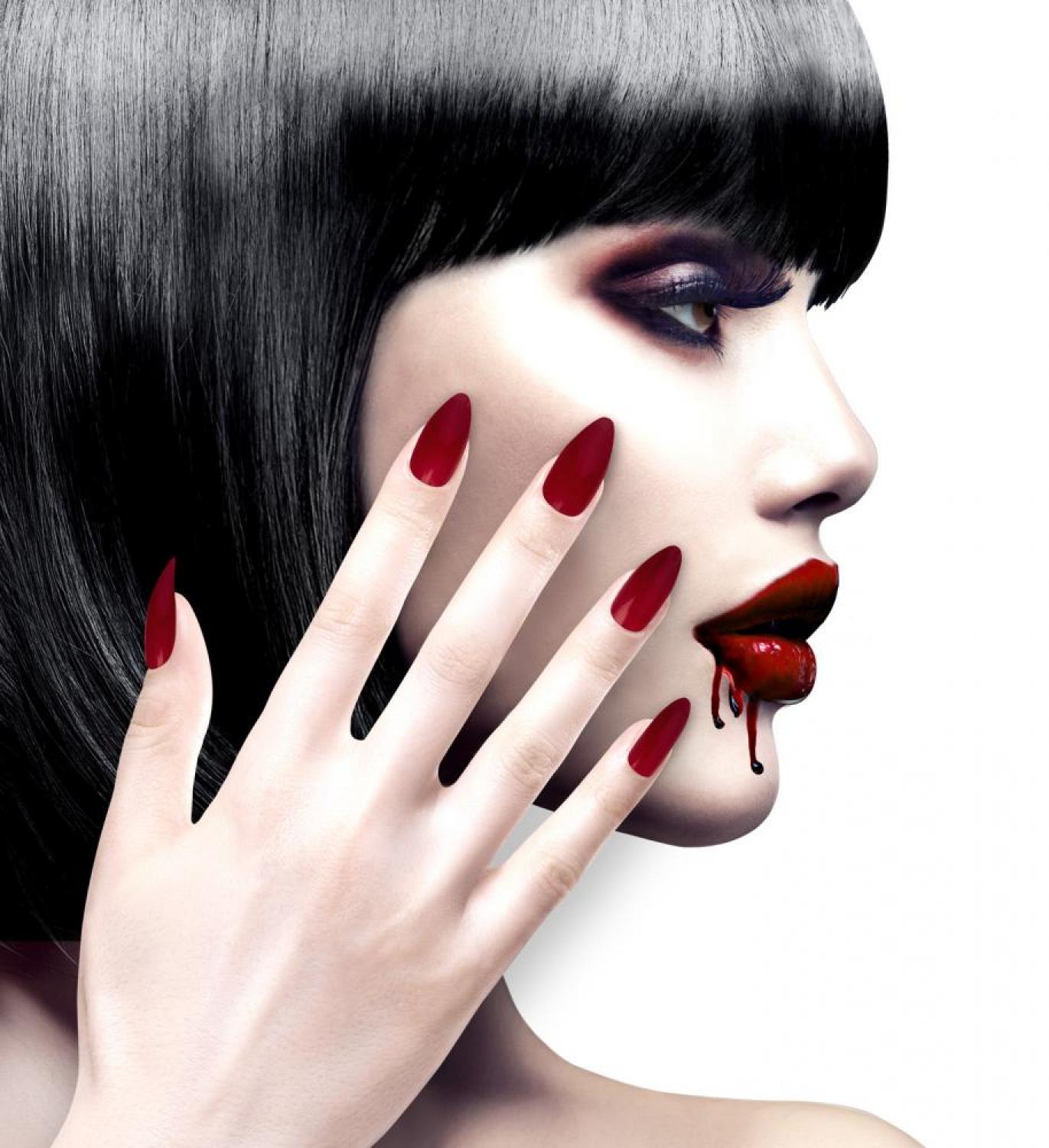 Boite de 12 faux ongles rouges avec adhésifs