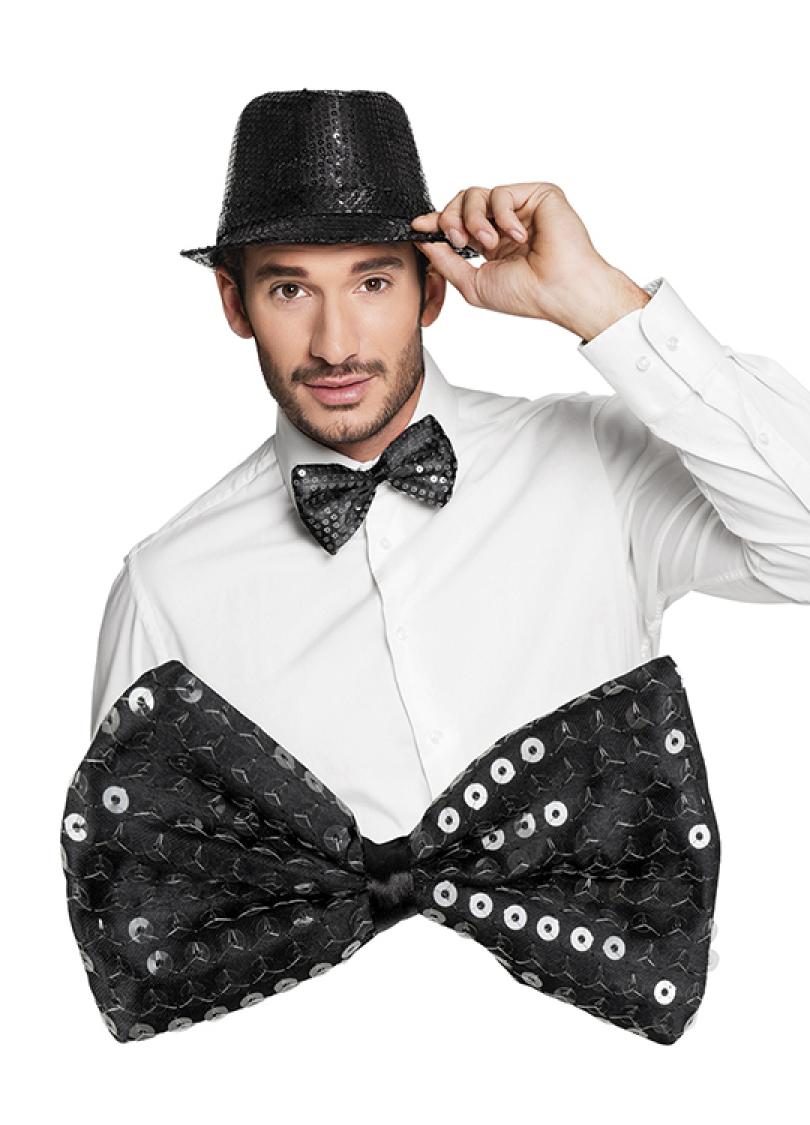 Noeud papillon à sequin noir