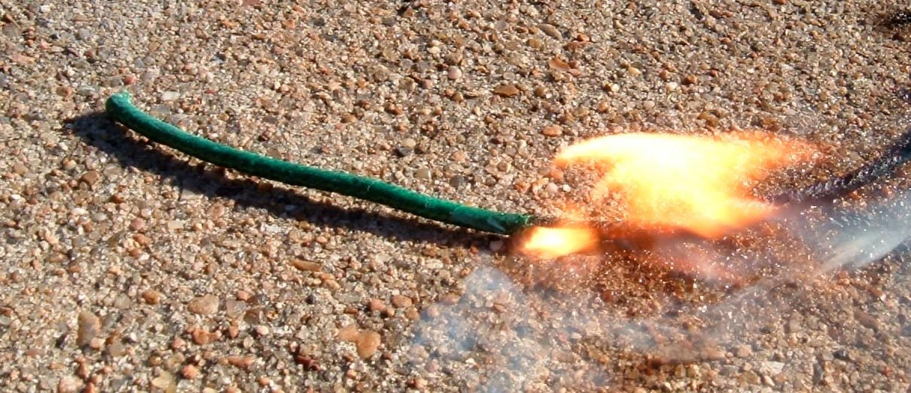 Mèche d'artifice verte au mètre