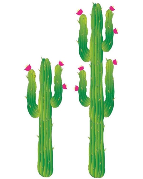 2 décorations cactus en carton