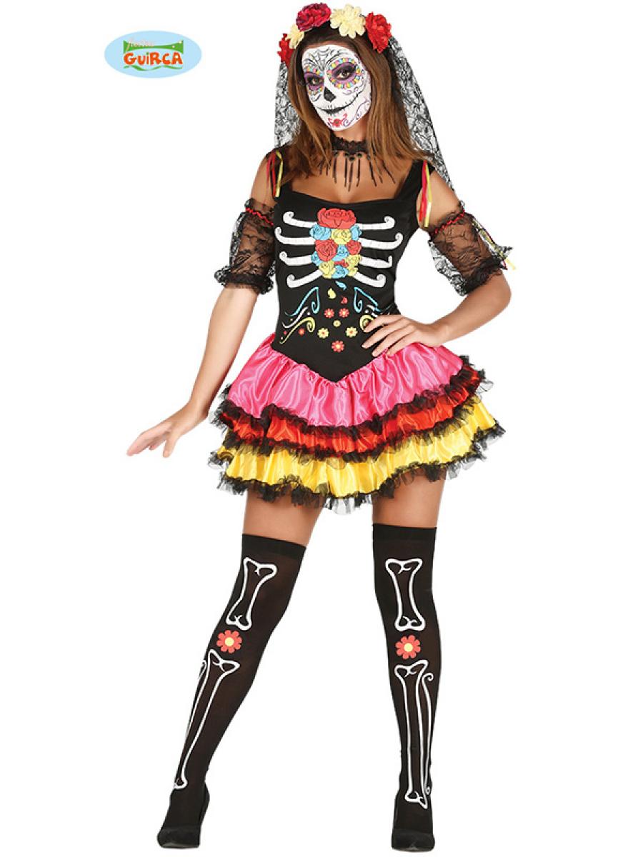 Robe squelette jour des morts taille S