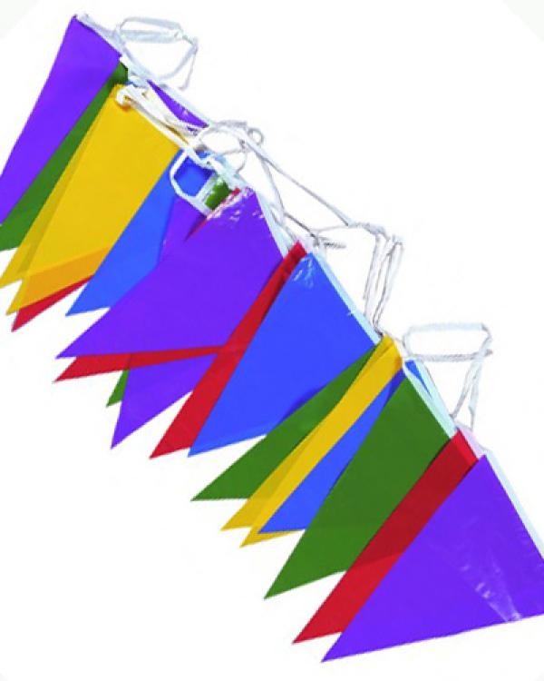 Guirlande fanions plastique 10 mètres multicolore