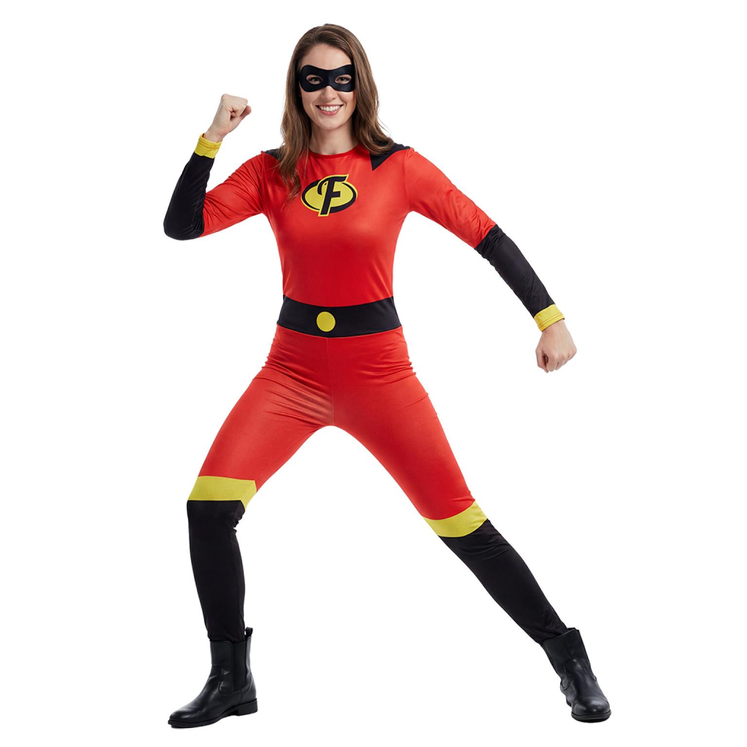 Super-héroïne famille indestructible rouge femme taille S