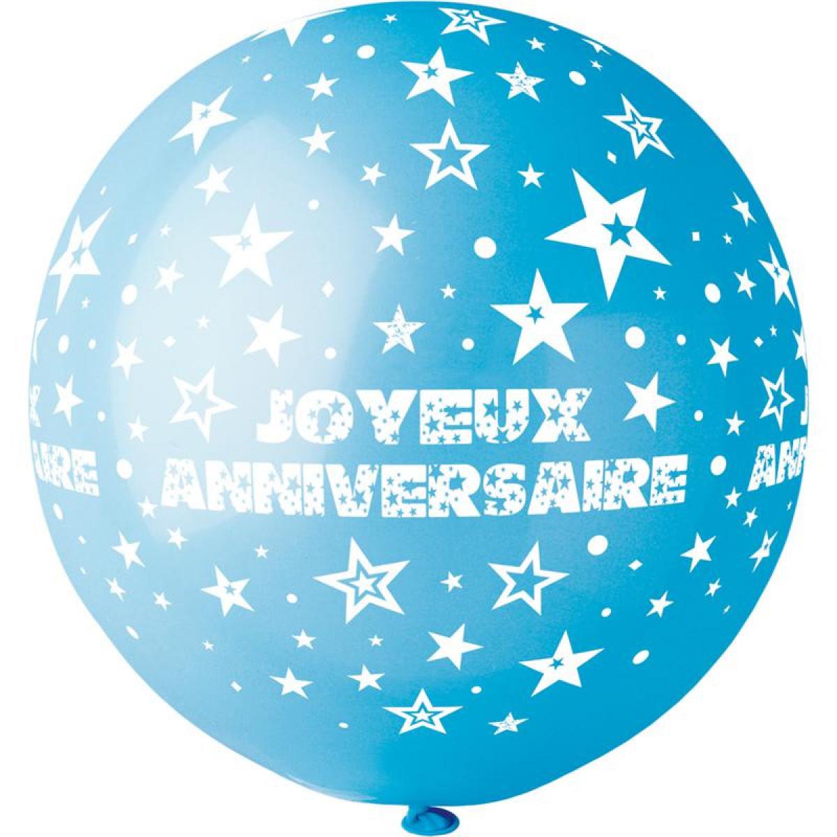 Ballon géant joyeux anniversaire Bleu lagon