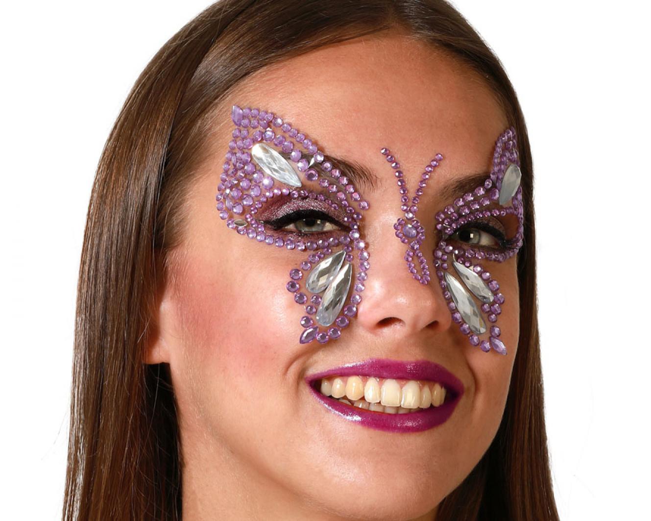 Strass bijoux pour visage papillon
